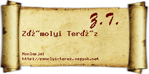 Zámolyi Teréz névjegykártya