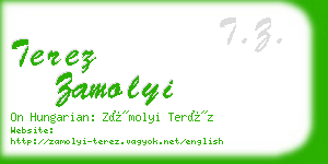 terez zamolyi business card